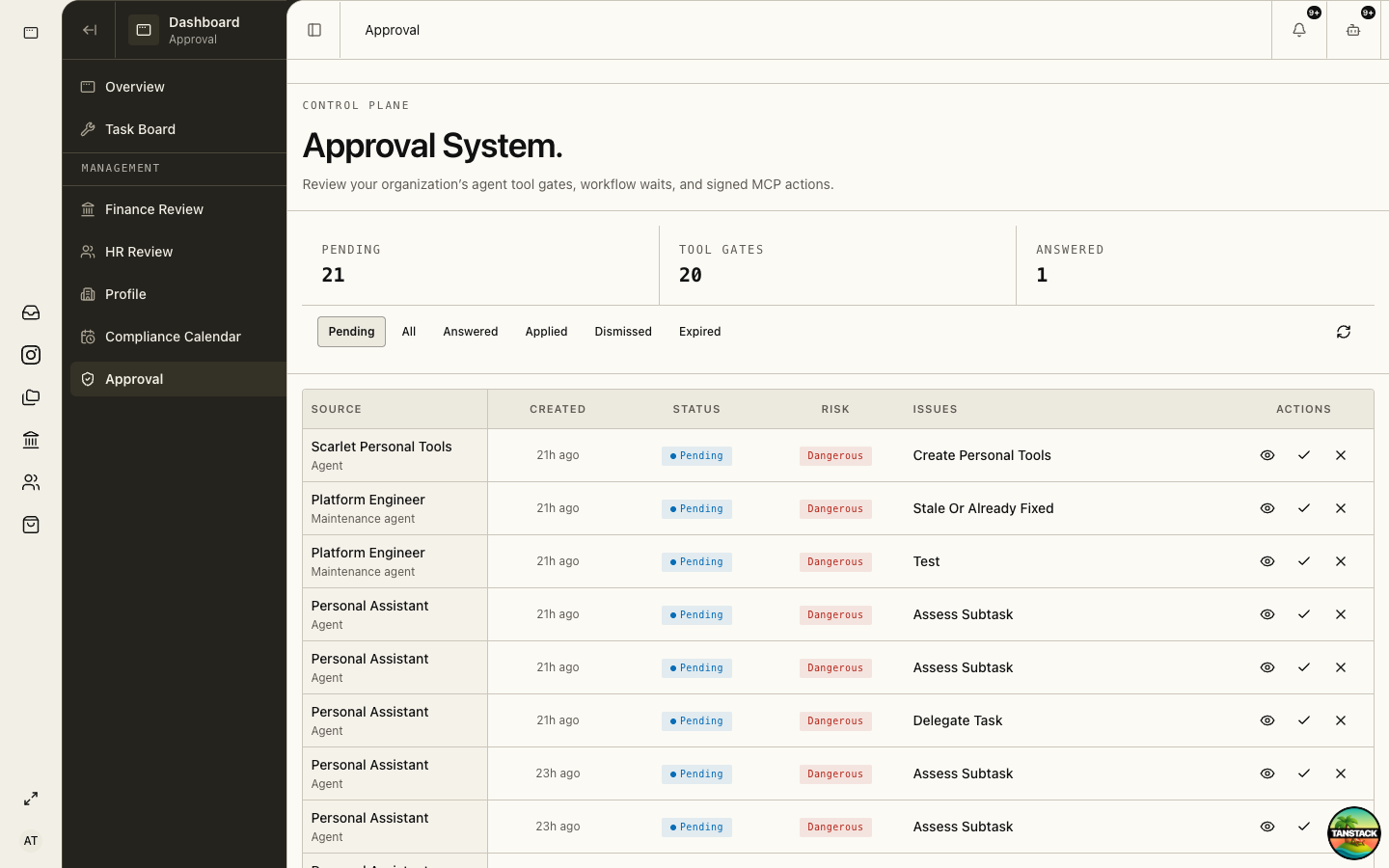 Approval system for reviewing consequential proposals